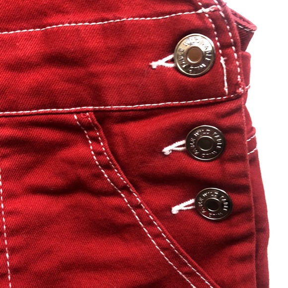 Wild Fable red shortalls with utility pockets. - Picture 5 of 9